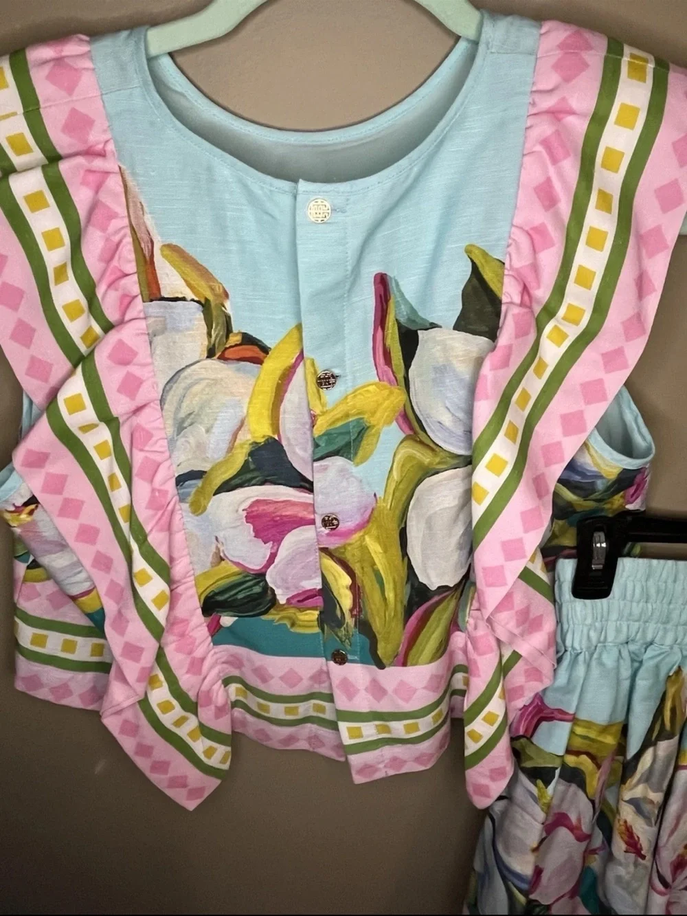 NWOT Emily McCarthy Floral Top & Shorts Matching Set – Small/XS